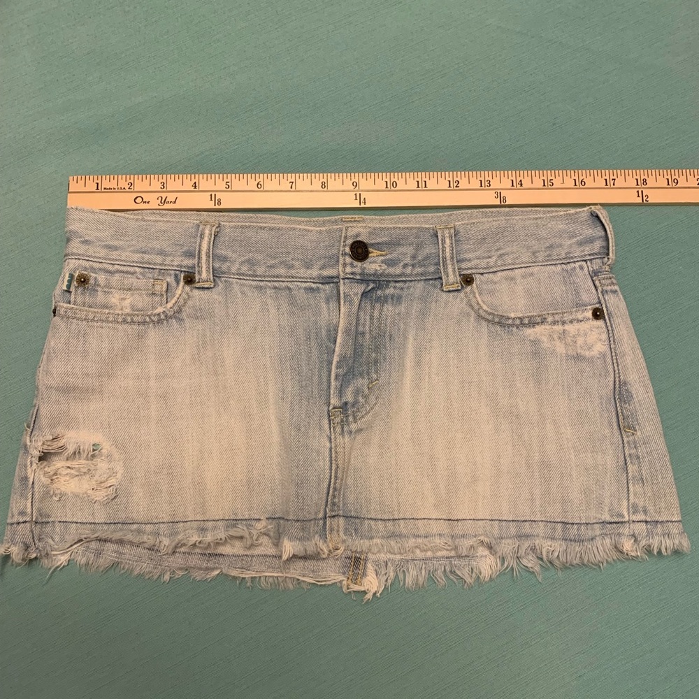 Distressed Jean Mini Skirt